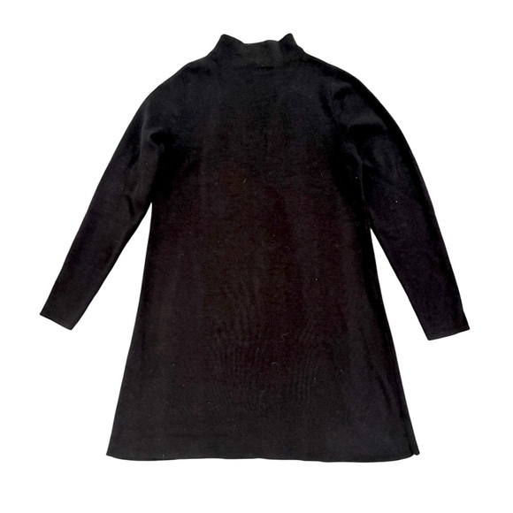 COS A-Line Midi-Length Mock Neck Minimalist Long Sleeve Dress, Black, Size XS - Picture 5 of 13